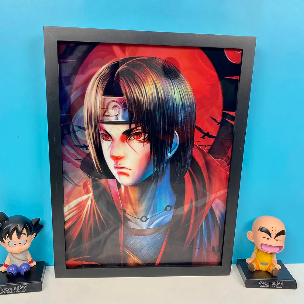 Naruto Uchiha Itachi Anbu Akatsuki Shinobi 3D Anime Poster | 40x30 Cms |