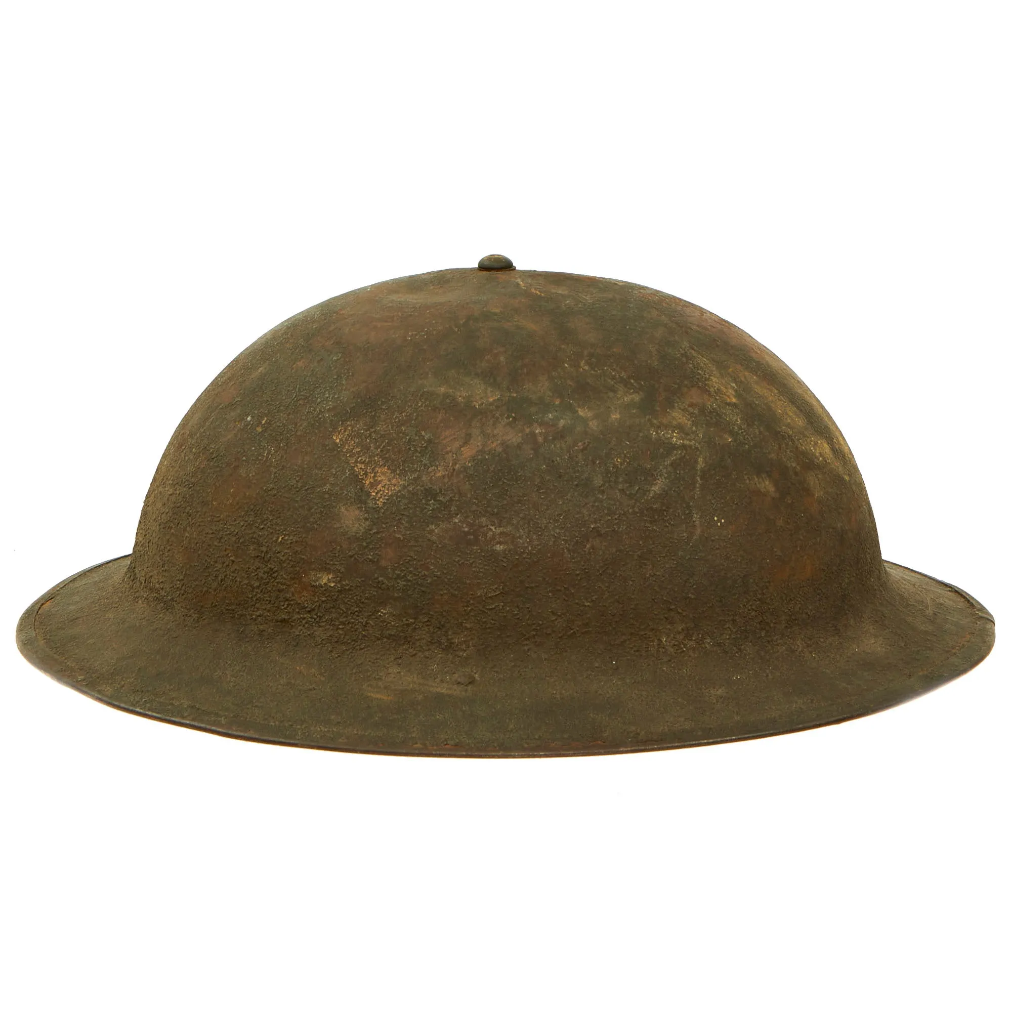 Original U.S. WWII Service Worn M1917A1 Kelly Helmet with Textured Paint - Complete