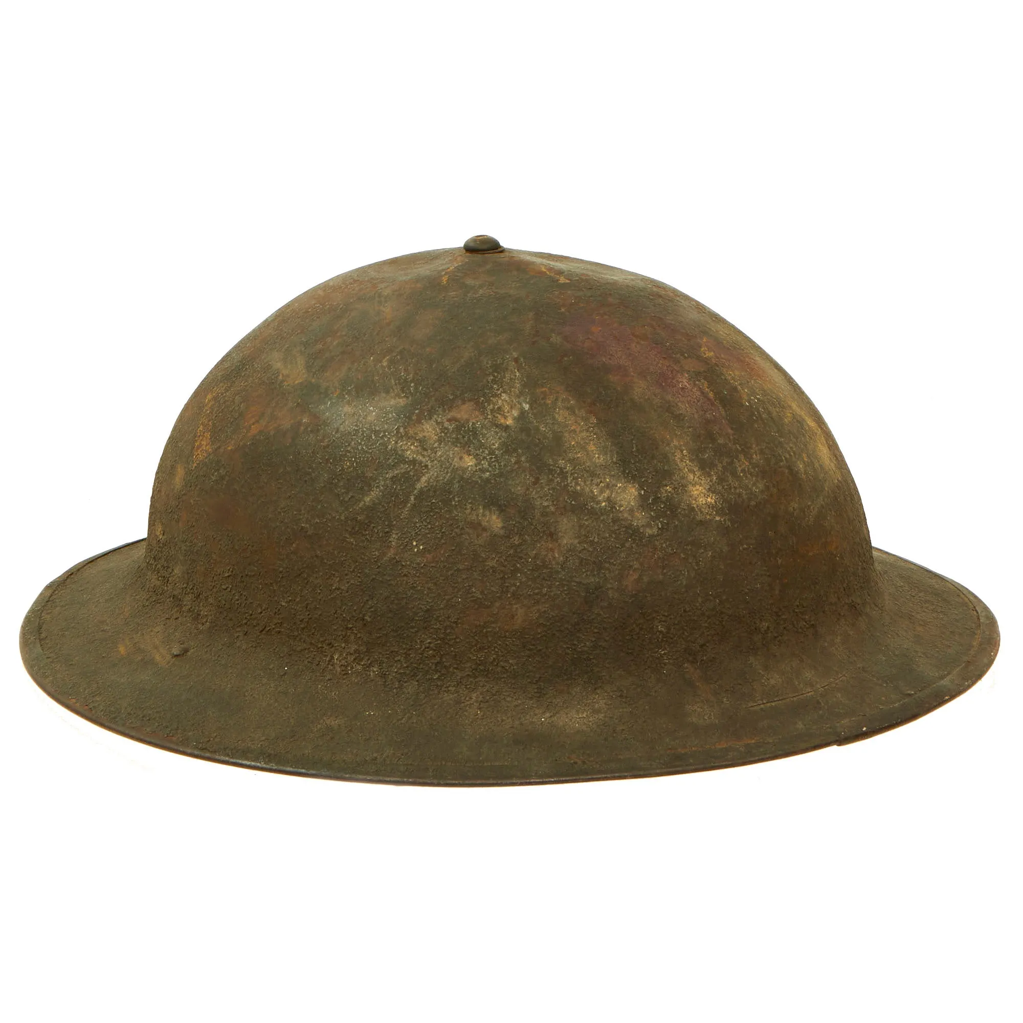 Original U.S. WWII Service Worn M1917A1 Kelly Helmet with Textured Paint - Complete