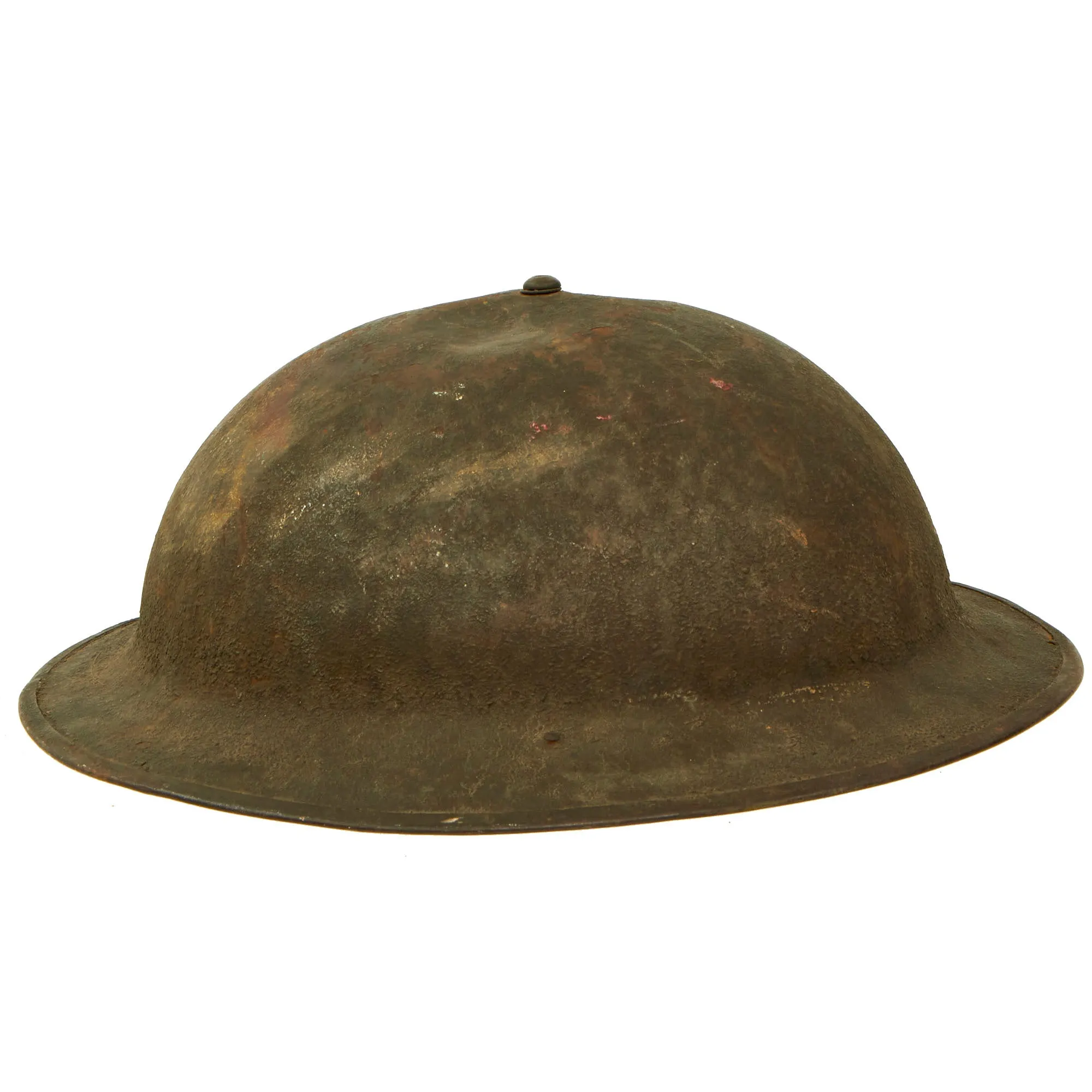 Original U.S. WWII Service Worn M1917A1 Kelly Helmet with Textured Paint - Complete