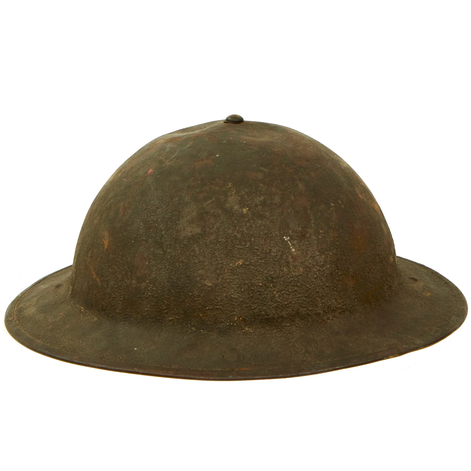 Original U.S. WWII Service Worn M1917A1 Kelly Helmet with Textured Paint - Complete