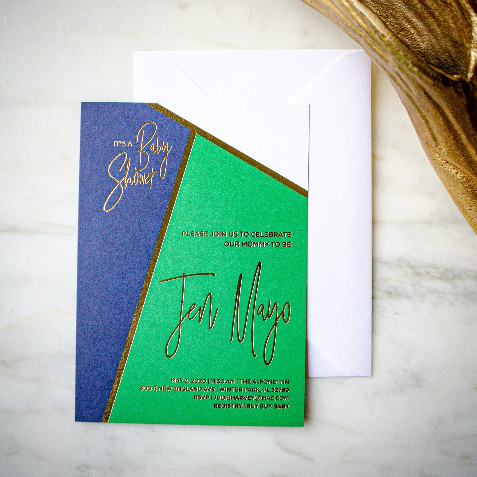 Personalized Color Block Invitations