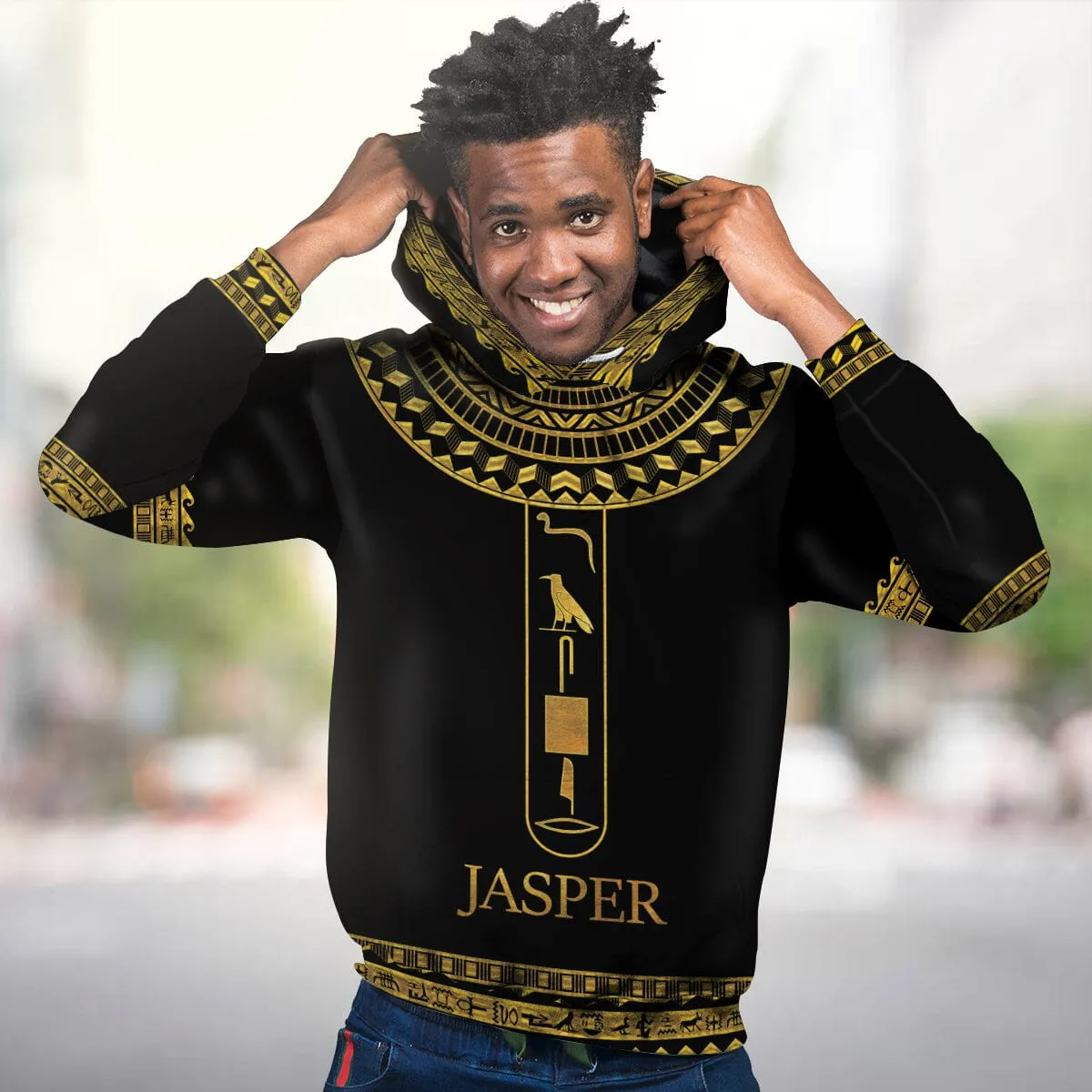 Personalized Egyptian Hieroglyphs Alphabet All-over Hoodie