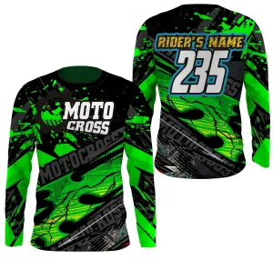 Personalized Motocross 3D Long Sleeve, Motorcycle Multicolor Dirt Bike Racing Shirt Off-Road Riders Racewear