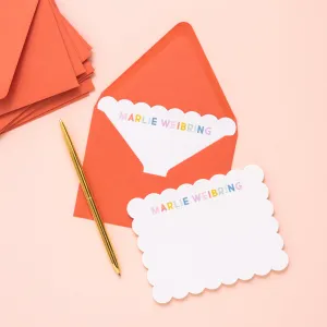 Personalized Spring Scallop Stationery