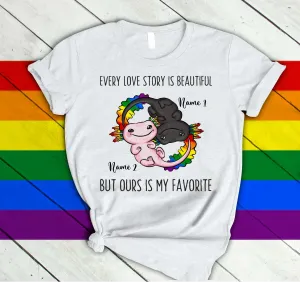 Personalized T Shirt Gift For Pride Month, Every Love Story Is Beautiful, LGBT Custom Shirt