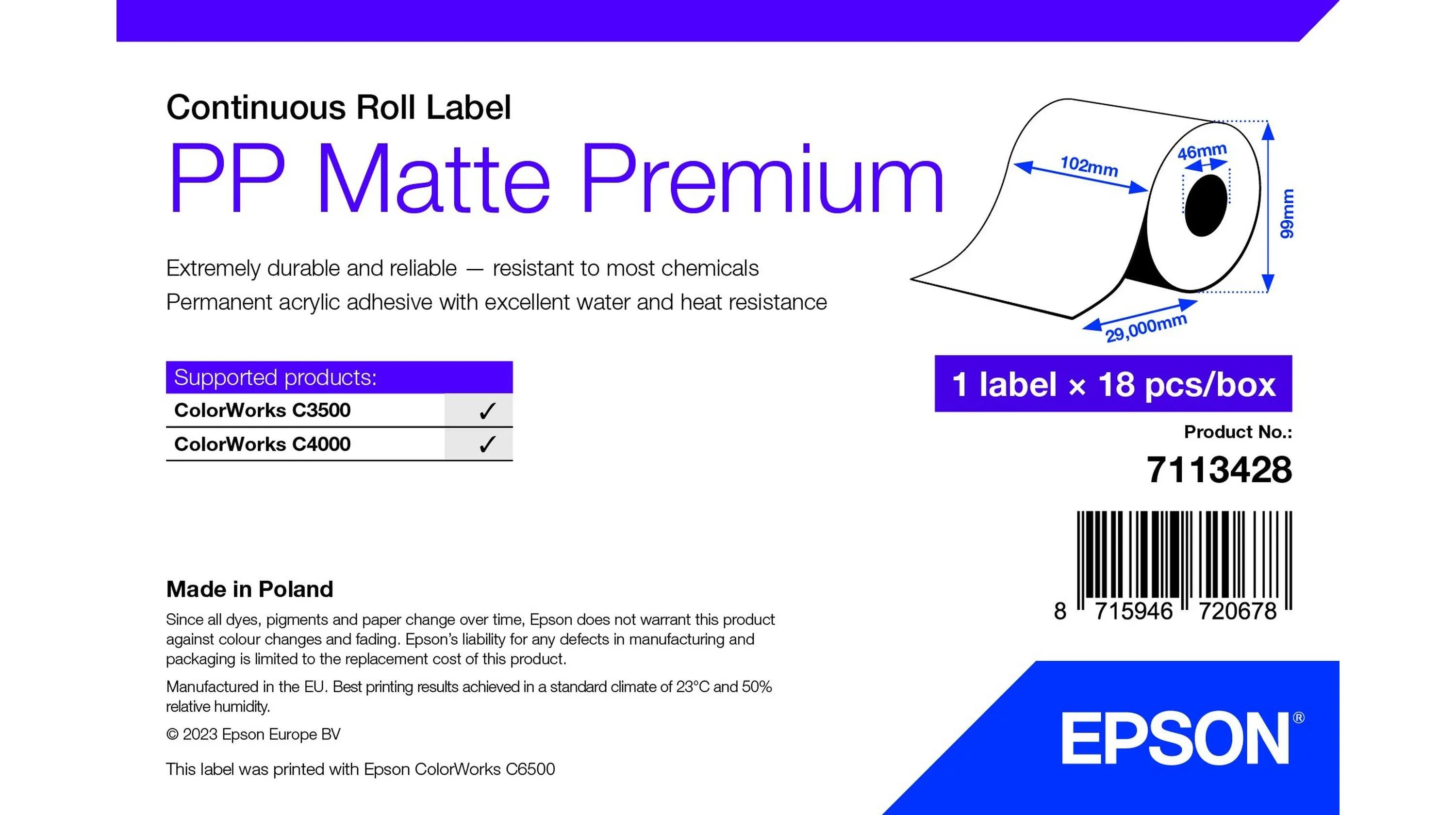 Pp Matte Label Premium