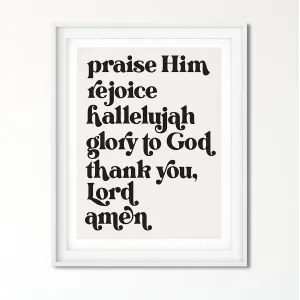 Praises Art Poster Print (in black)