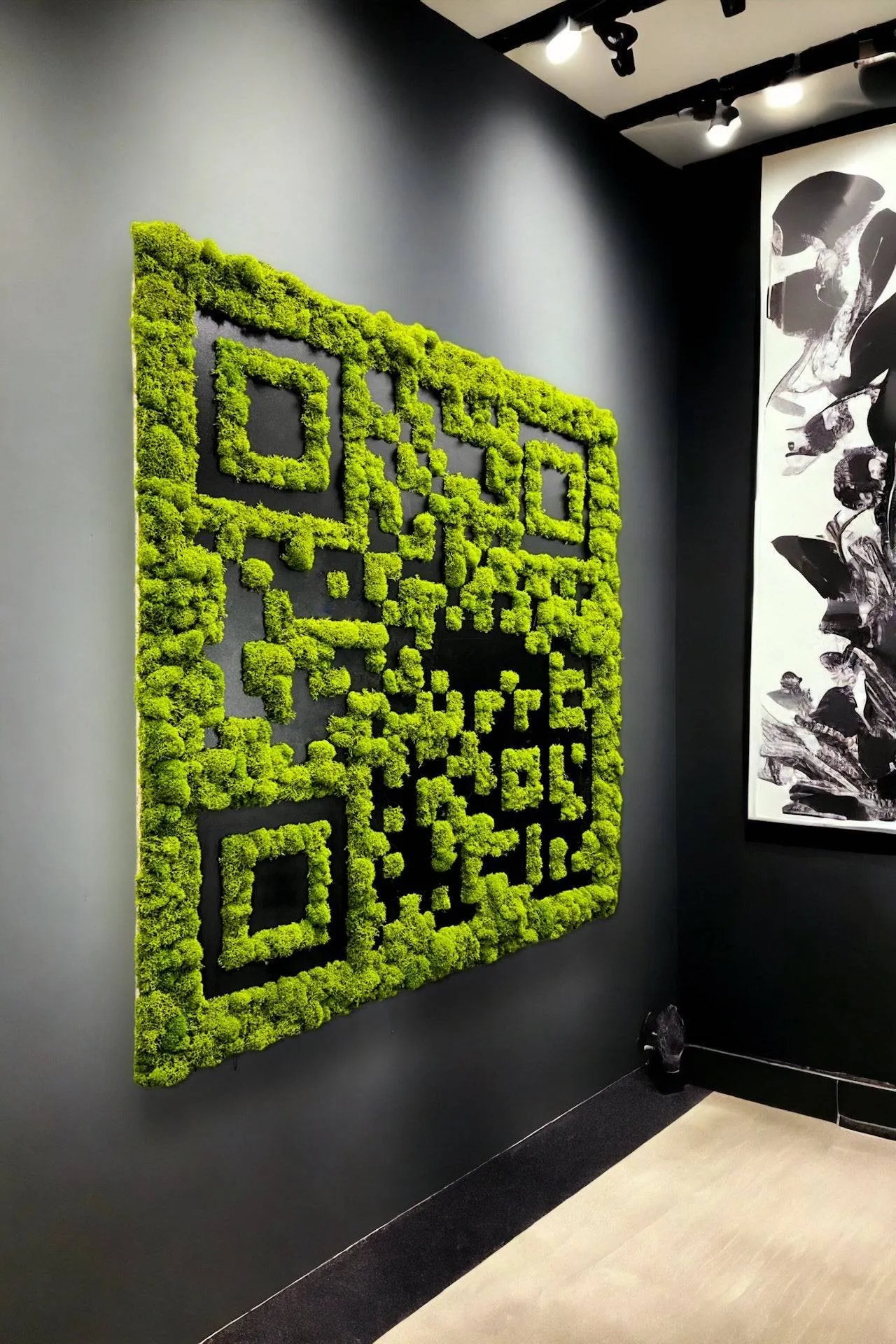 QR Code made with Preserved Moss