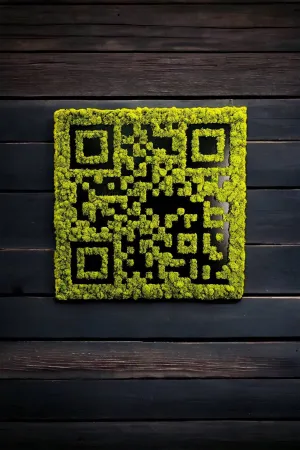 QR Code made with Preserved Moss