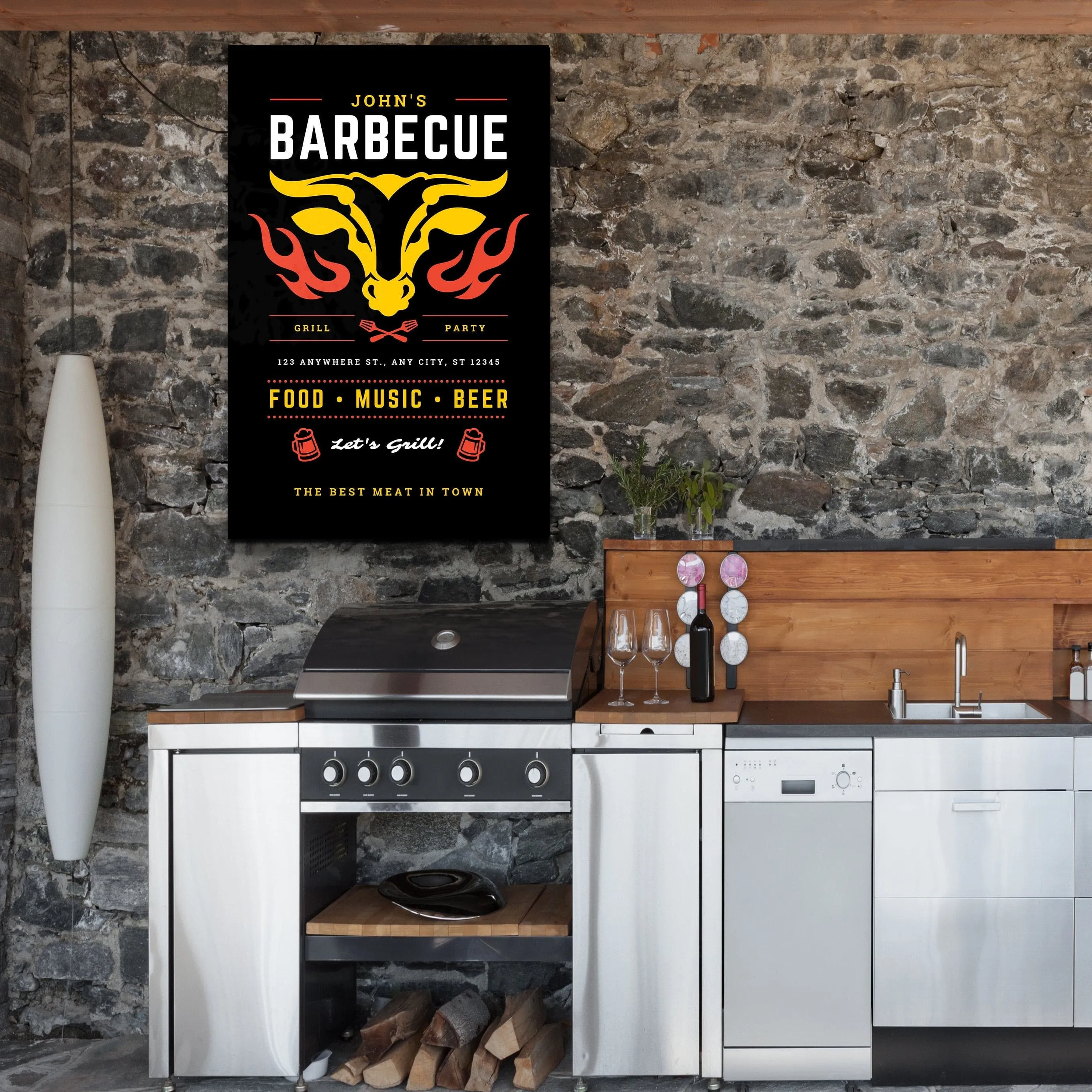 ."Barbecue Custom Printing". Glass Printing Poster