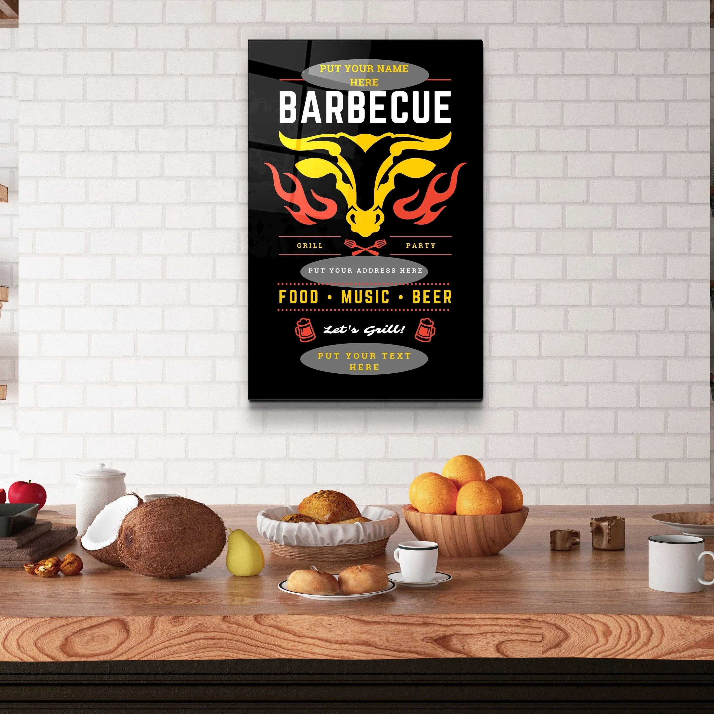 ."Barbecue Custom Printing". Glass Printing Poster