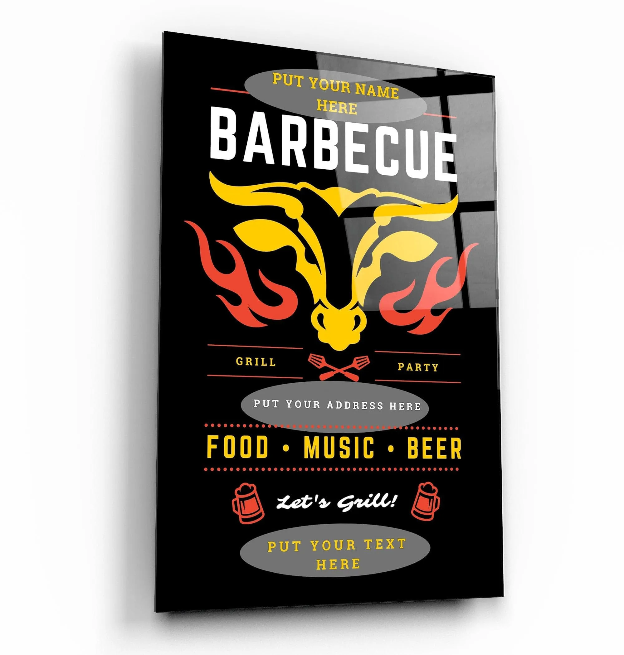 ."Barbecue Custom Printing". Glass Printing Poster