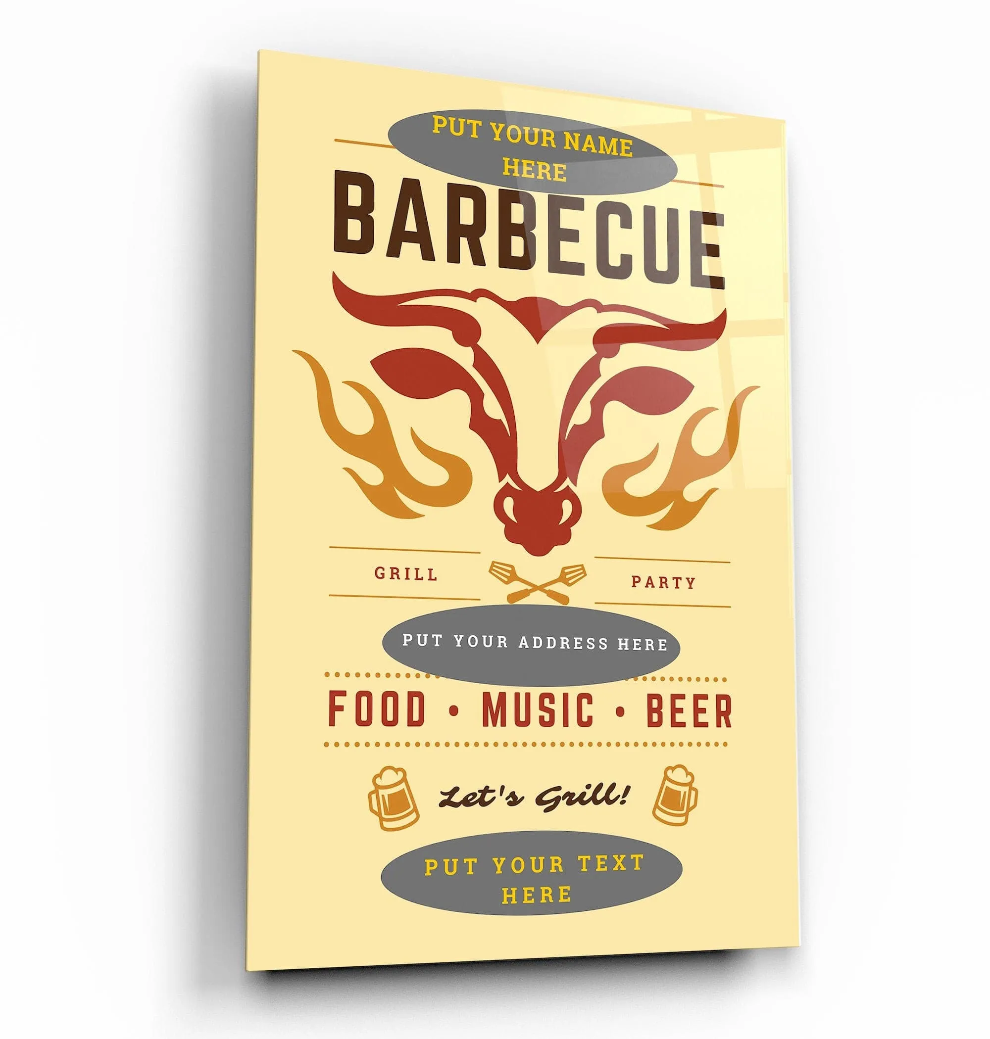 ."Barbecue Custom Printing". Glass Printing Poster