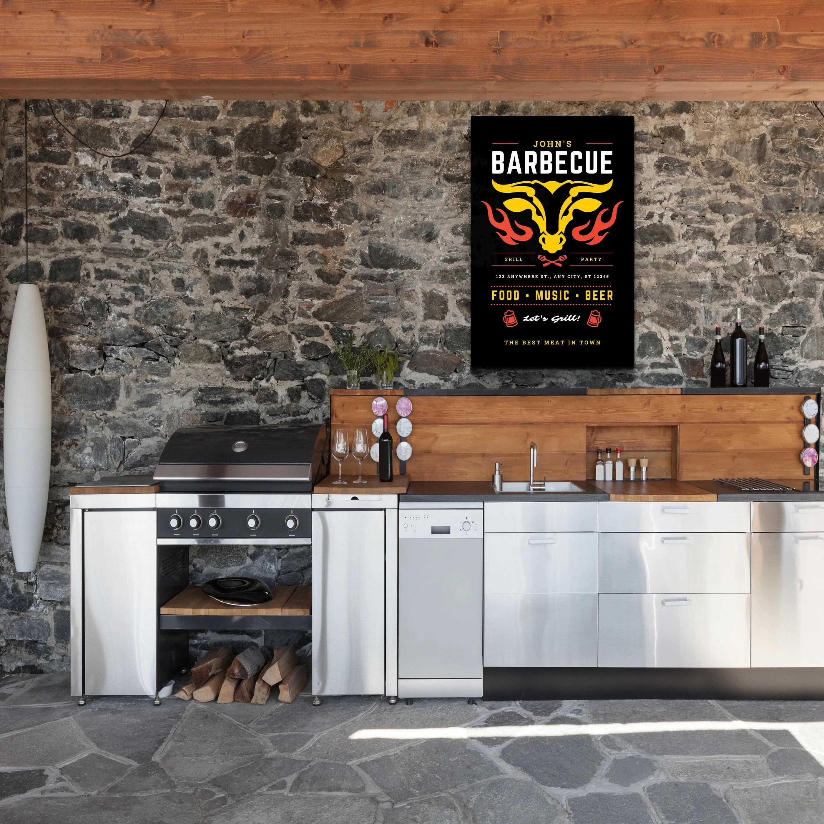 ."Barbecue Custom Printing". Glass Printing Poster