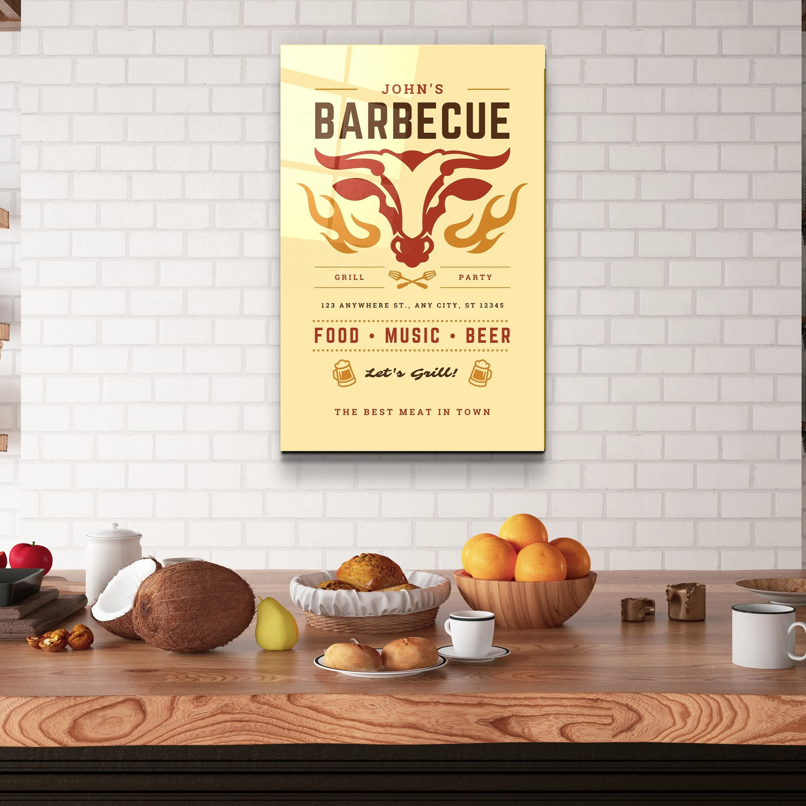 ."Barbecue Custom Printing". Glass Printing Poster