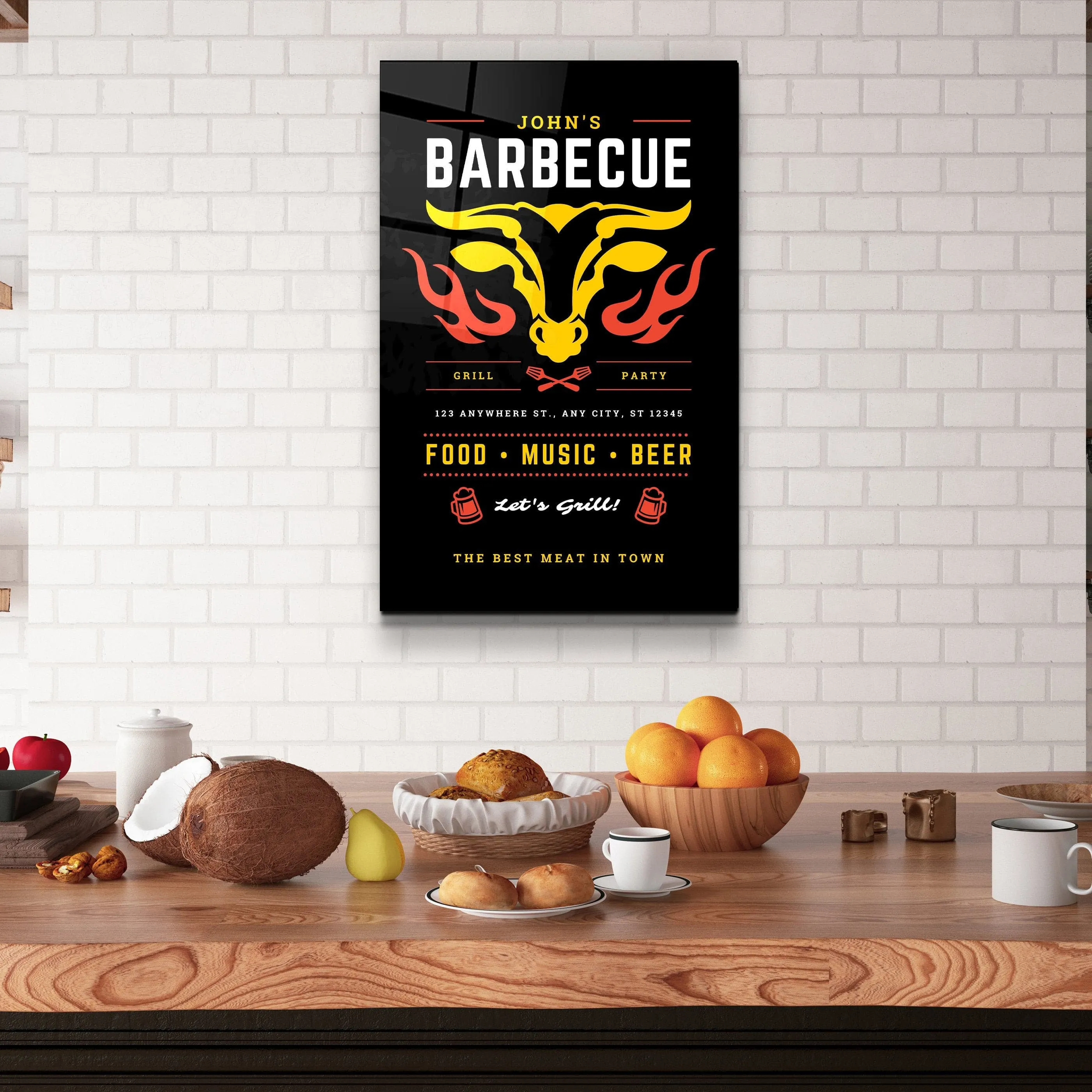 ."Barbecue Custom Printing". Glass Printing Poster