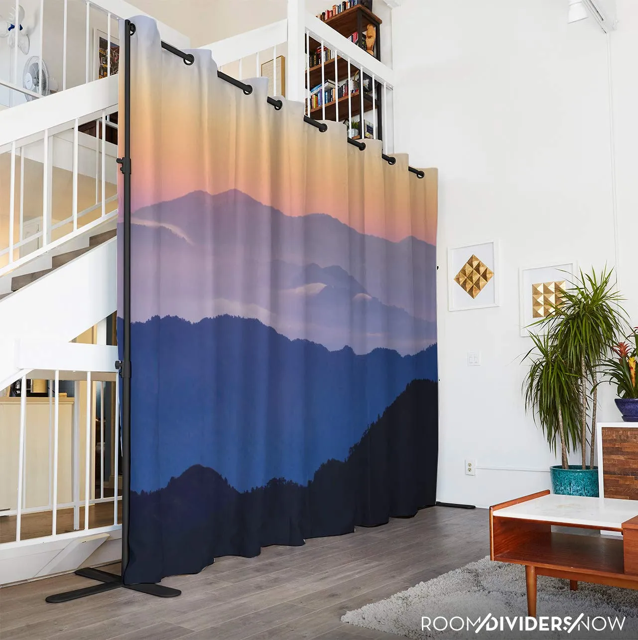 Room/Dividers/Now Premium Room Divider Curtain, 9ft Tall x 5ft Wide (Misty Mountains