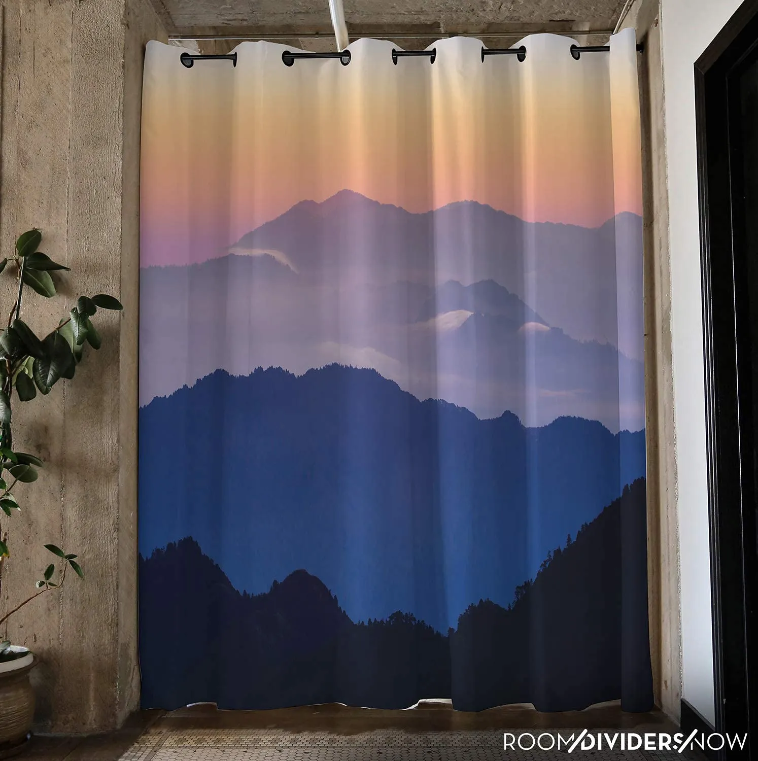 Room/Dividers/Now Premium Room Divider Curtain, 9ft Tall x 5ft Wide (Misty Mountains