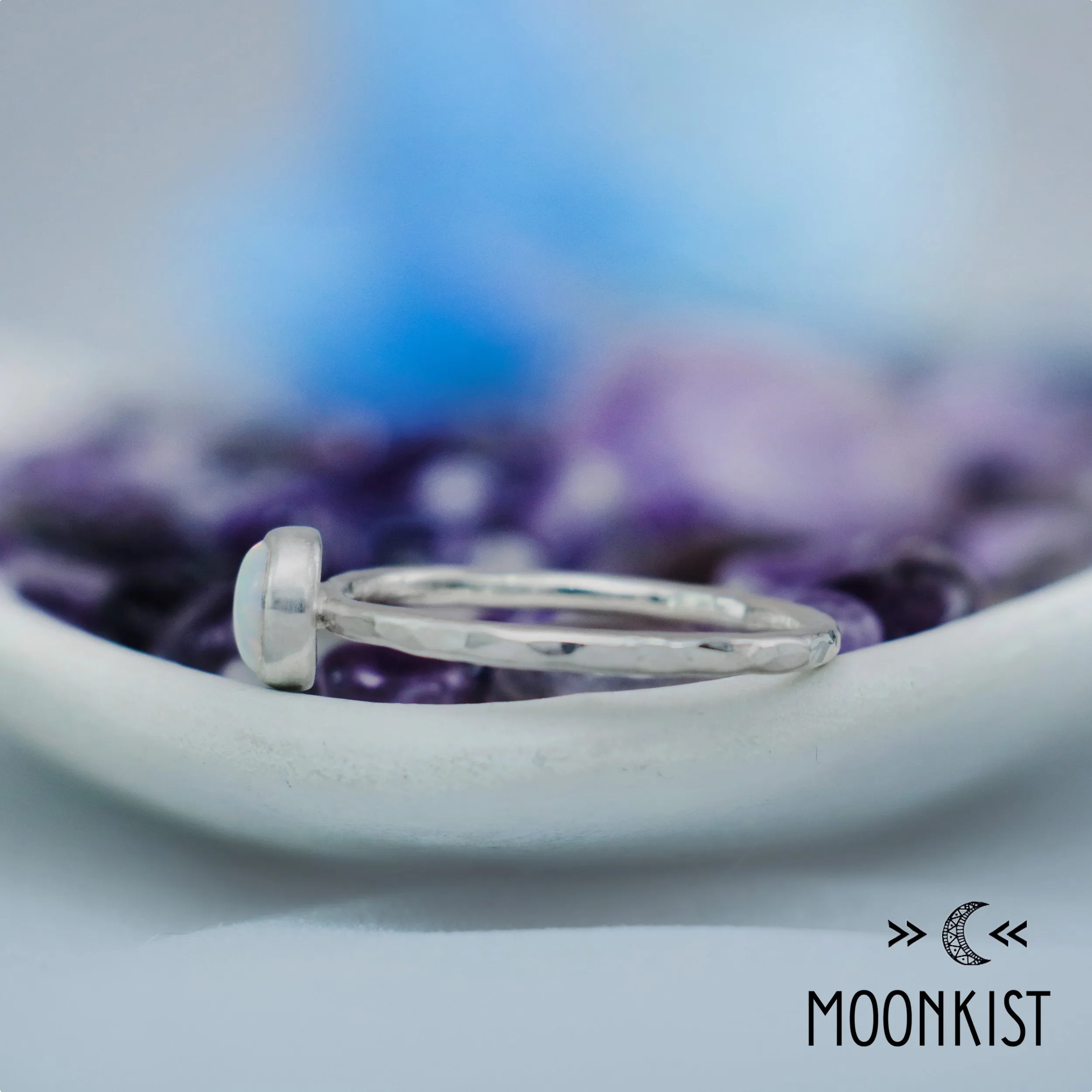 Simple Opal Gemstone Stacking Ring | Moonkist Designs