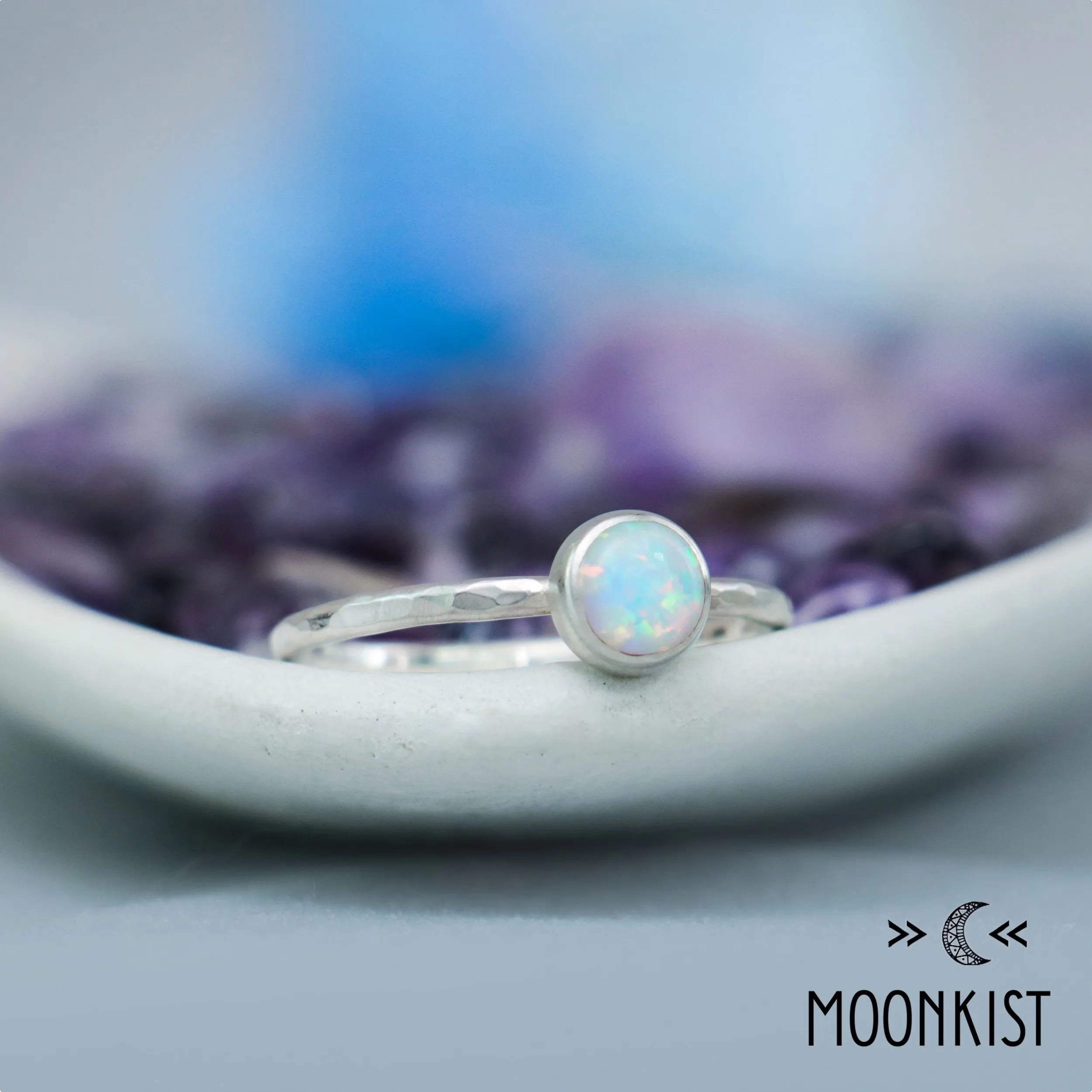 Simple Opal Gemstone Stacking Ring | Moonkist Designs