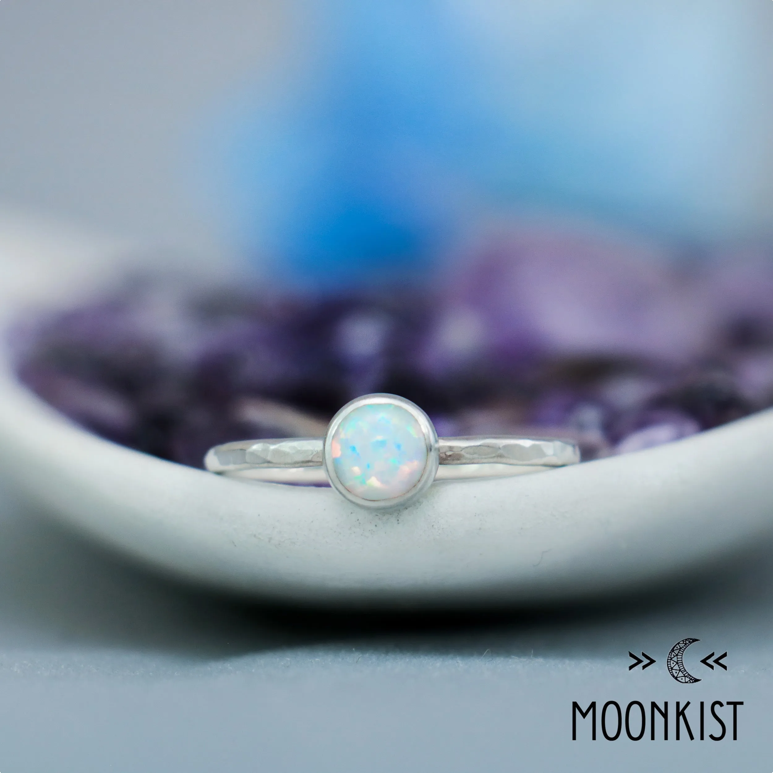 Simple Opal Gemstone Stacking Ring | Moonkist Designs