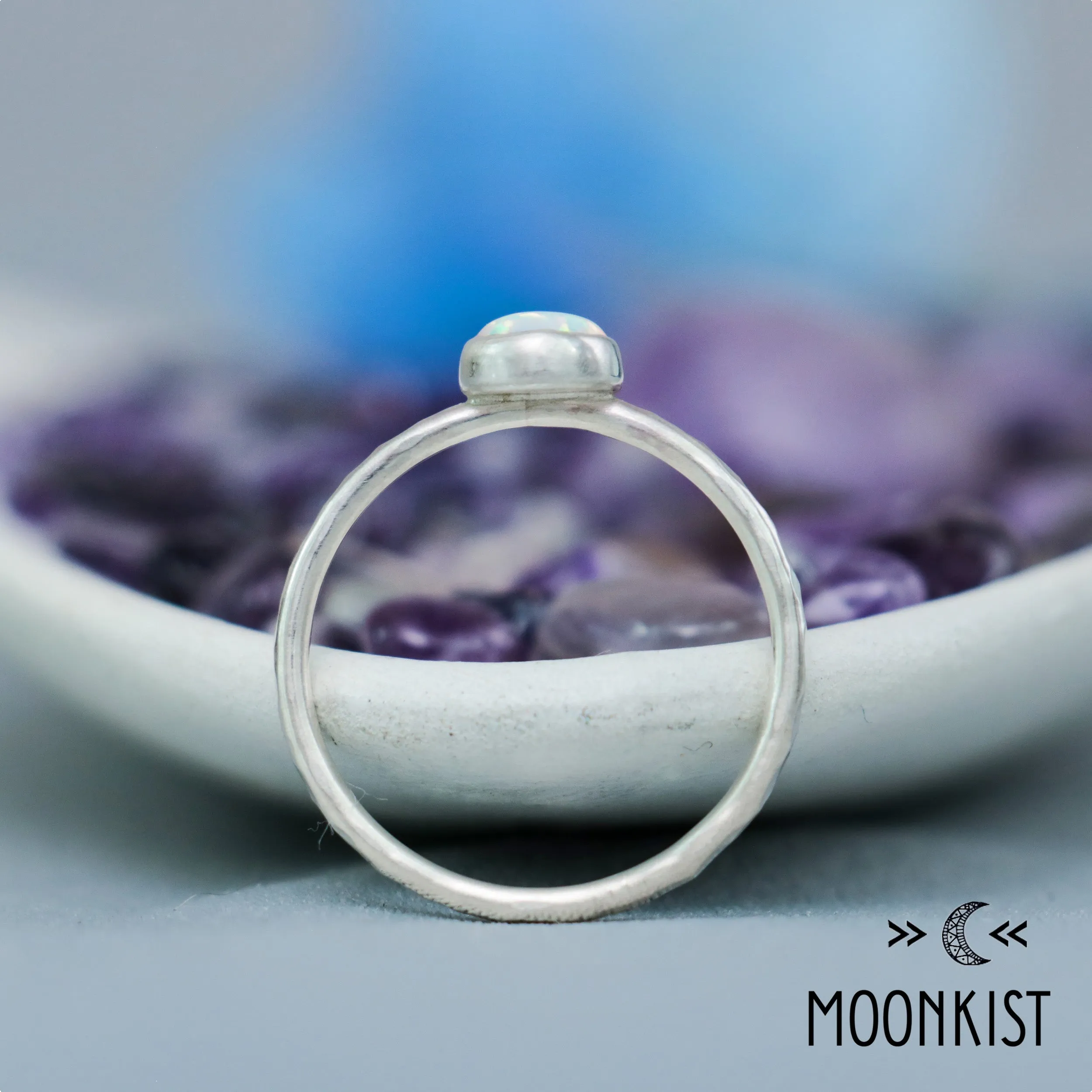 Simple Opal Gemstone Stacking Ring | Moonkist Designs