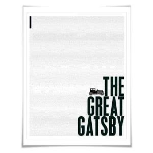 The Great Gatsby by F. Scott Fitzgerald. Literary Art Print. 4 Sizes. Literature Poster. Book Art