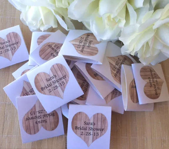 Wooden Heart Tea Packet Favors