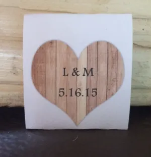 Wooden Heart Tea Packet Favors