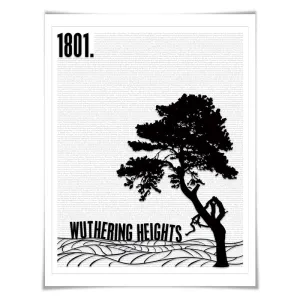 Wuthering Heights by Emily Bront_å«. Literary Art Print. 4 Sizes. Literature Poster. Book Art